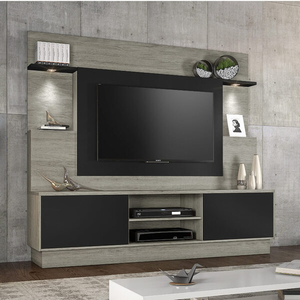 Rack Accord Para Tv Até 55" 2 Portas Notável - Carvalho/preto