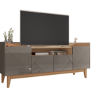 Rack Adria 1.60 Cinza Perola/noce - Casa D Móveis