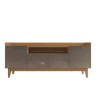 Rack Adria 1.60 Cinza Perola/noce - Casa D Móveis