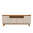 Rack Adria 1.60 Off White/noce - Casa D Móveis