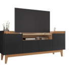 Rack Adria 1.60 Preto/noce - Casa D Móveis