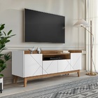 Rack Adria 1.80 Branco/cedro - Casa D Móveis