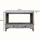 Rack Aparador Santana 1 2m 2 Gavetas Madeira Maciça Pátina