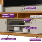 Rack Araçatuba Com Painel Aurora Para Tv Até 60 Polegadas Com