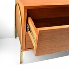 Rack Arco Freijó Pés Metálicos Dourado 160cm Fino Móveis