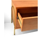 Rack Arco Freijó Pés Metálicos Dourado 180cm Fino Móveis