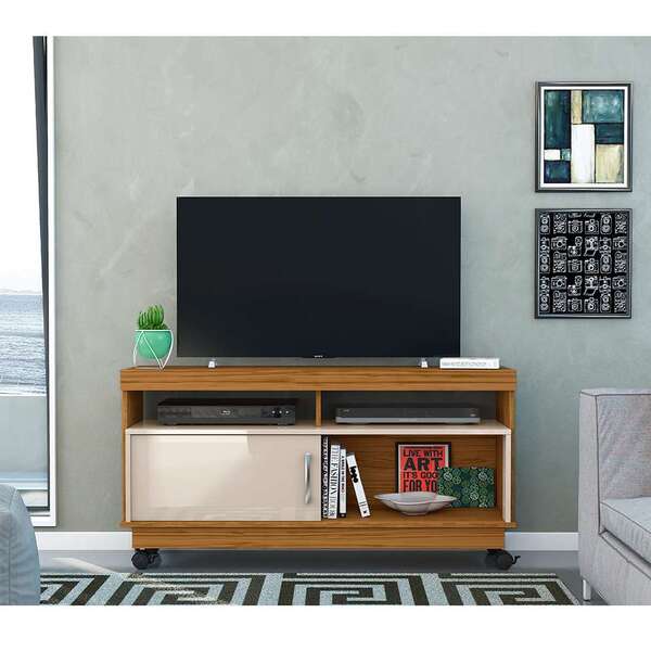 Rack Artur Naturale E Off White 121 Cm