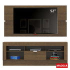 Rack Atlanta e Painel para TV Sala de Estar Madesa