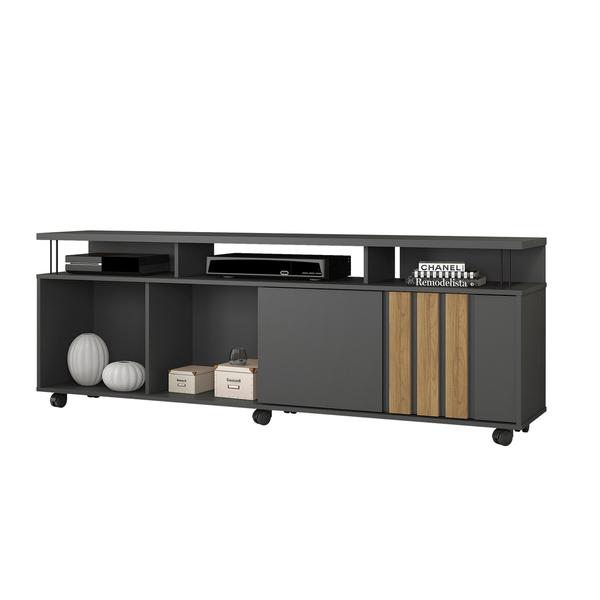 Rack Para Tv Até 75 Polegadas Atraente 1 Porta Grafite/noronha - Jcm ...