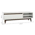 Rack Avery Branco E Madeirado 125 Cm