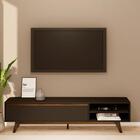 Rack Avery Preto E Madeirado 160 Cm