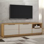 Rack Bancada 180cm 2 Portas 1 Gaveta Genova Cinamomo/off White