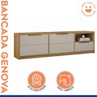 Rack Bancada 180cm 2 Portas 1 Gaveta Genova Cinamomo/off White