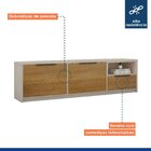 Rack Bancada 180cm 2 Portas 1 Gaveta Genova Off White/cinamomo