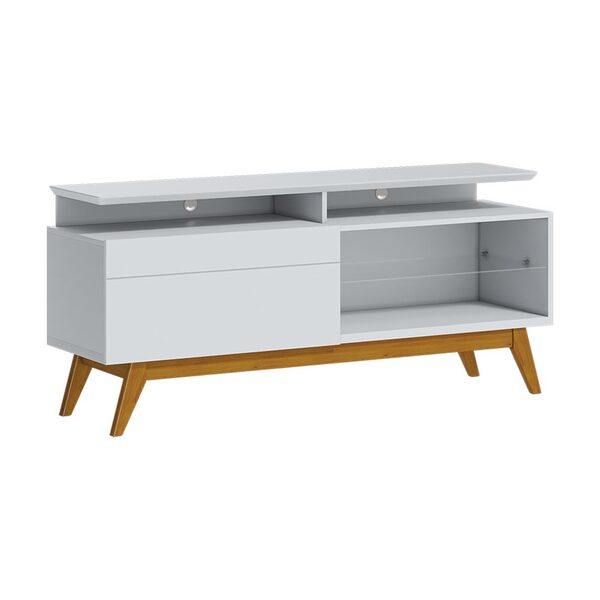 Rack Bancada 1 Gaveta Com Nicho 146cm Amy Branco Acetinado G2