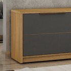 Rack Bancada 200cm 2 Portas 1 Gaveta Genova Cinamomo/grafite