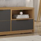 Rack Bancada 200cm 2 Portas 1 Gaveta Genova Cinamomo/grafite