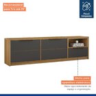 Rack Bancada 200cm 2 Portas 1 Gaveta Genova Cinamomo/grafite