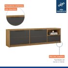 Rack Bancada 200cm 2 Portas 1 Gaveta Genova Cinamomo/grafite