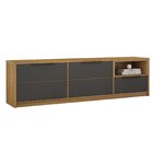 Rack Bancada 200cm 2 Portas 1 Gaveta Genova Cinamomo/grafite