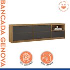 Rack Bancada 200cm 2 Portas 1 Gaveta Genova Cinamomo/grafite