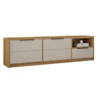 Rack Bancada 200cm 2 Portas 1 Gaveta Genova Cinamomo/off White