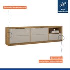 Rack Bancada 200cm 2 Portas 1 Gaveta Genova Cinamomo/off White