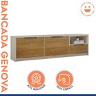 Rack Bancada 200cm 2 Portas 1 Gaveta Genova Off White/cinamomo