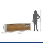 Rack Bancada 200cm 2 Portas 1 Gaveta Genova Off White/cinamomo