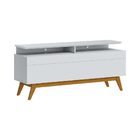 Rack Bancada 2 Gavetas Com Nicho 146cm Amy Branco Acetinado G