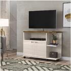 Rack Bancada 2 Portas Com Rodízios Lisboa Off White/canela -