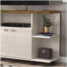 Rack Bancada 2 Portas Com Rodízios Lisboa Off White/canela -