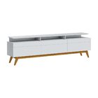 Rack Bancada 3 Gavetas Com Nicho 218cm Amy Branco Acetinado G