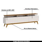 Rack Bancada 3 Gavetas Com Nicho 218cm Amy Off White/freijó G