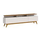 Rack Bancada 3 Gavetas Com Nicho 218cm Amy Off White/freijó G