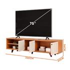 Rack Bancada 3 Portas Tv Até 75 Polegadas Freijó Off White Ri
