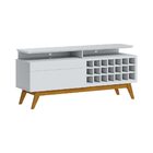 Rack Bancada Adega Com Nicho 146cm Amy Branco Acetinado G29 -