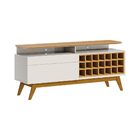 Rack Bancada Adega Com Nicho 146cm Amy Off White/nature G29 -