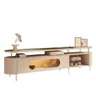 Rack Bancada Ária Com Mesa De Centro Cadenza Champanhe Off Wh