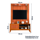 Rack Bancada Aruba Com Painel Para Tv Até 55 Polegadas 1,35m