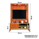 Rack Bancada Aruba Com Painel Para Tv Até 55 Polegadas 1,35m