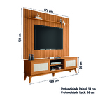 Rack Bancada Cairo Com Painel Para Tv Até 75 Polegadas 1,79m