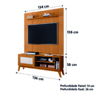 Rack Bancada Caribe Com Painel Para Tv Até 55 Polegadas 1,34m