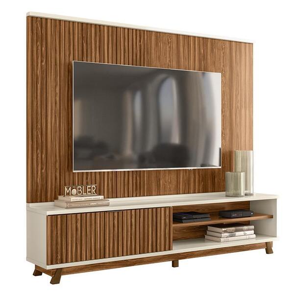 Rack Bancada Com Painel Arcade Ripado 2.1 Para Tv Até 75” - P