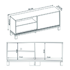 Rack Bancada Com Painel Para Tv Até 55 Polegadas 1,50m Ripado