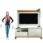 Rack Bancada Com Painel Para Tv Até 55 Polegadas 1,50m Ripado