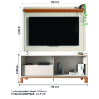 Rack Bancada Com Painel Para Tv Até 55 Polegadas 1,50m Ripado