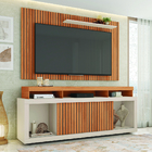 Rack Bancada Com Painel Ripado Para Tv Até 65 Polegadas 1,80m