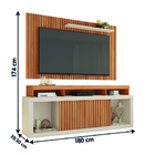 Rack Bancada Com Painel Ripado Para Tv Até 65 Polegadas 1,80m