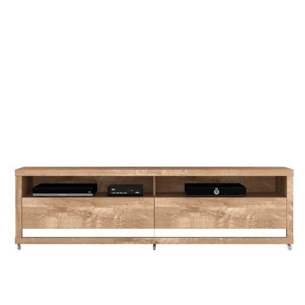 Rack Bancada Com Rodízios Stella Rústico York - Dj Móveis